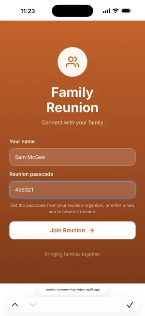 Family Reunion Planner screenshot 1