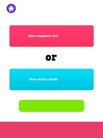 Would you rather for party iPad screenshot