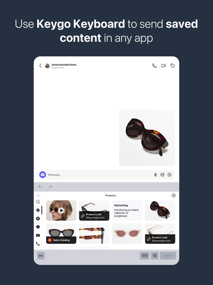 Keygo Saved Response Keyboard