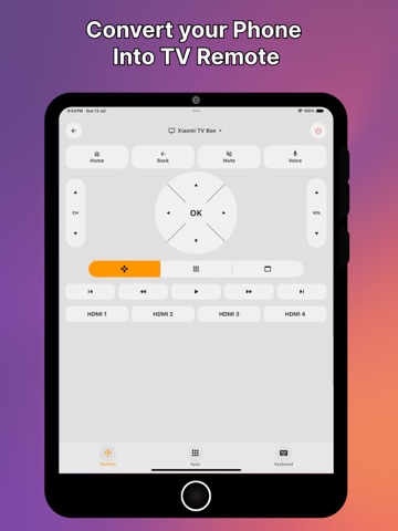 Android TV Remote Control. iPad screenshot