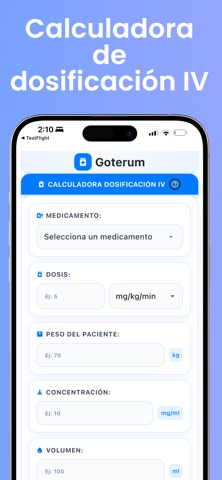 Goterum: Calculadora Goteo IV iPhone screenshot 4