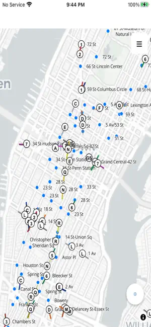 NYC live subway map screenshot 1
