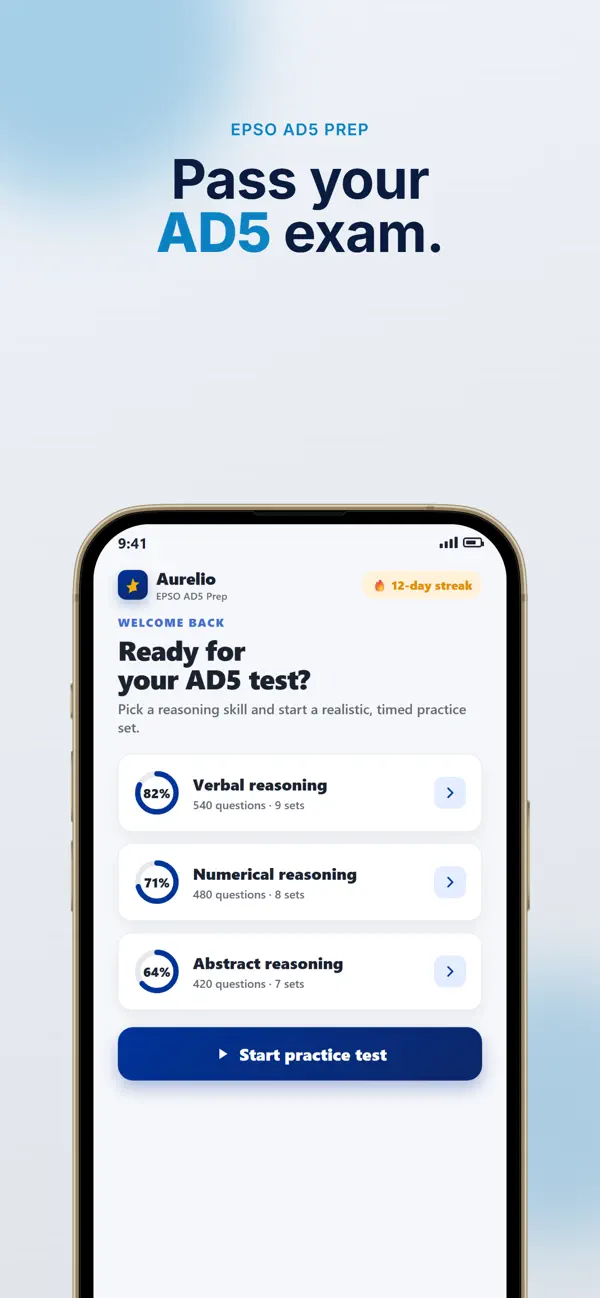 Screenshot #1 pour EPSO AD5: Tests SHL & Verify