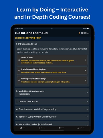Learn Lua - Game Scripting iPad screenshot