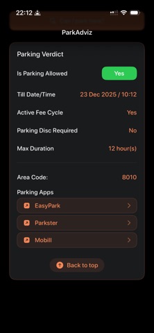 ParkAdviz screenshot