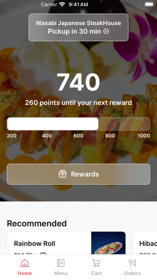 Wasabi Japanese Steakhouse NY iPhone screenshot 1 - Food & Drink app