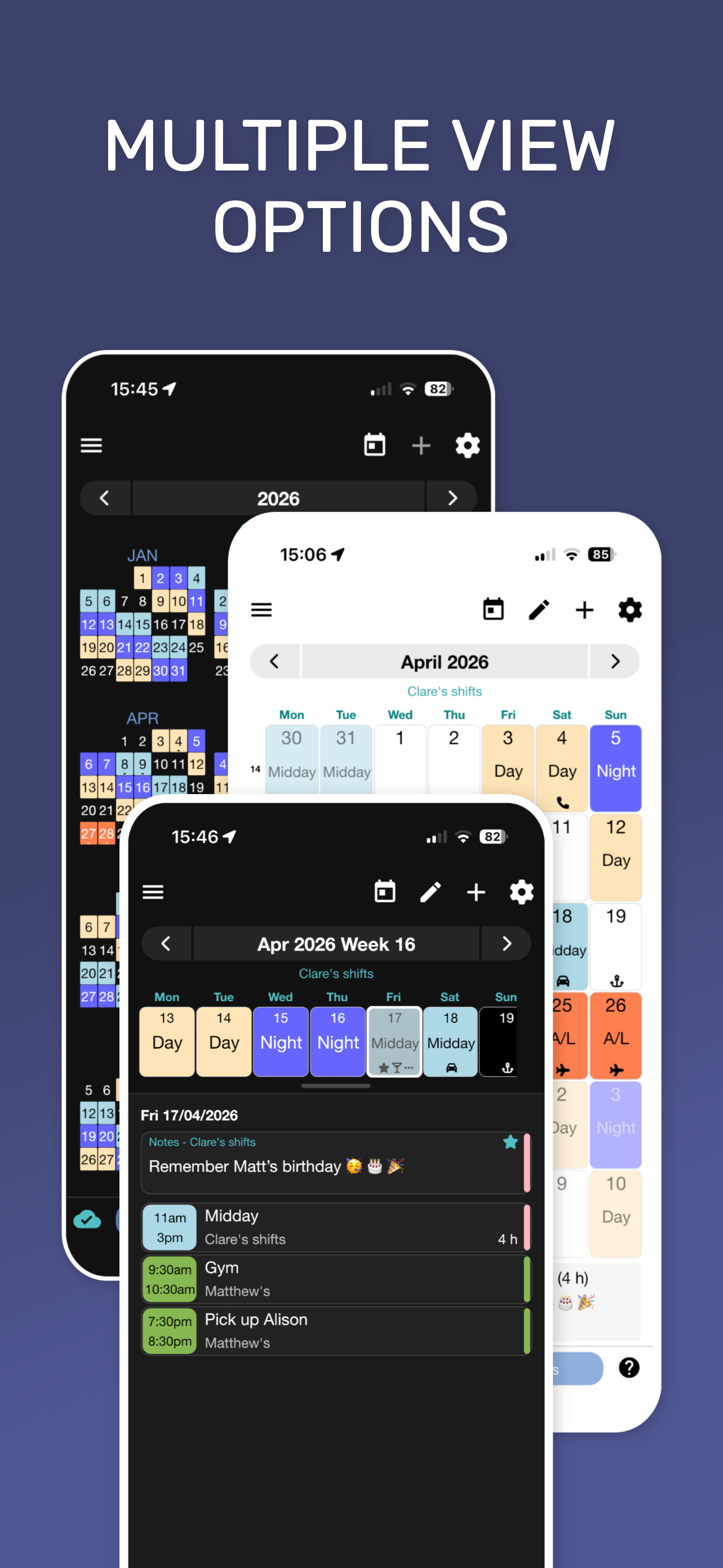 My Shift Planner - Calendar