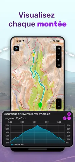 Capture d'écran de GPX Viewer PRO: Rando & Vélo sur iPhone 5