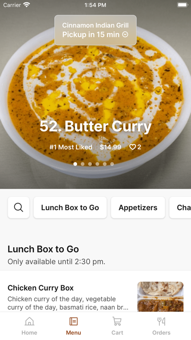 Screenshot 2 of Cinnamon Indian Grill App