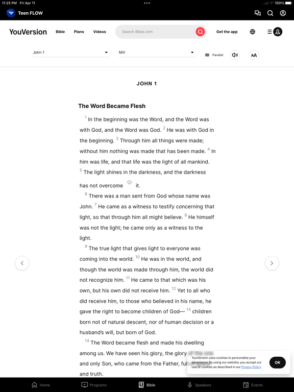 Teen F.L.O.W. Youth Ministries iPad screenshot 3 - Education app