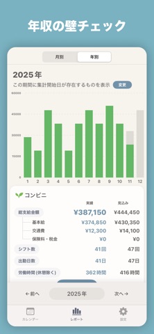 おとなのシフト管理 - バイトの給料やスケジュールを管理 - のスクリーンショット