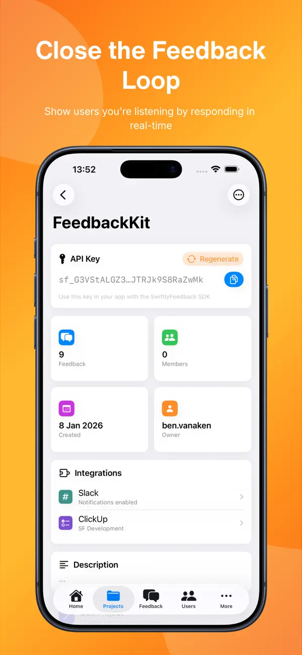 #3. FeedbackKit - User Insights (iOS) Ved: Swiftly Workspace