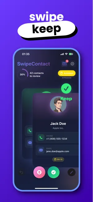 SwipeContact: AI Cleaner screenshot 4