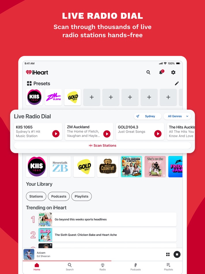 #4. iHeart: Radio, Music, Podcasts (iOS) Podle: iHeartMedia Management Services, Inc.