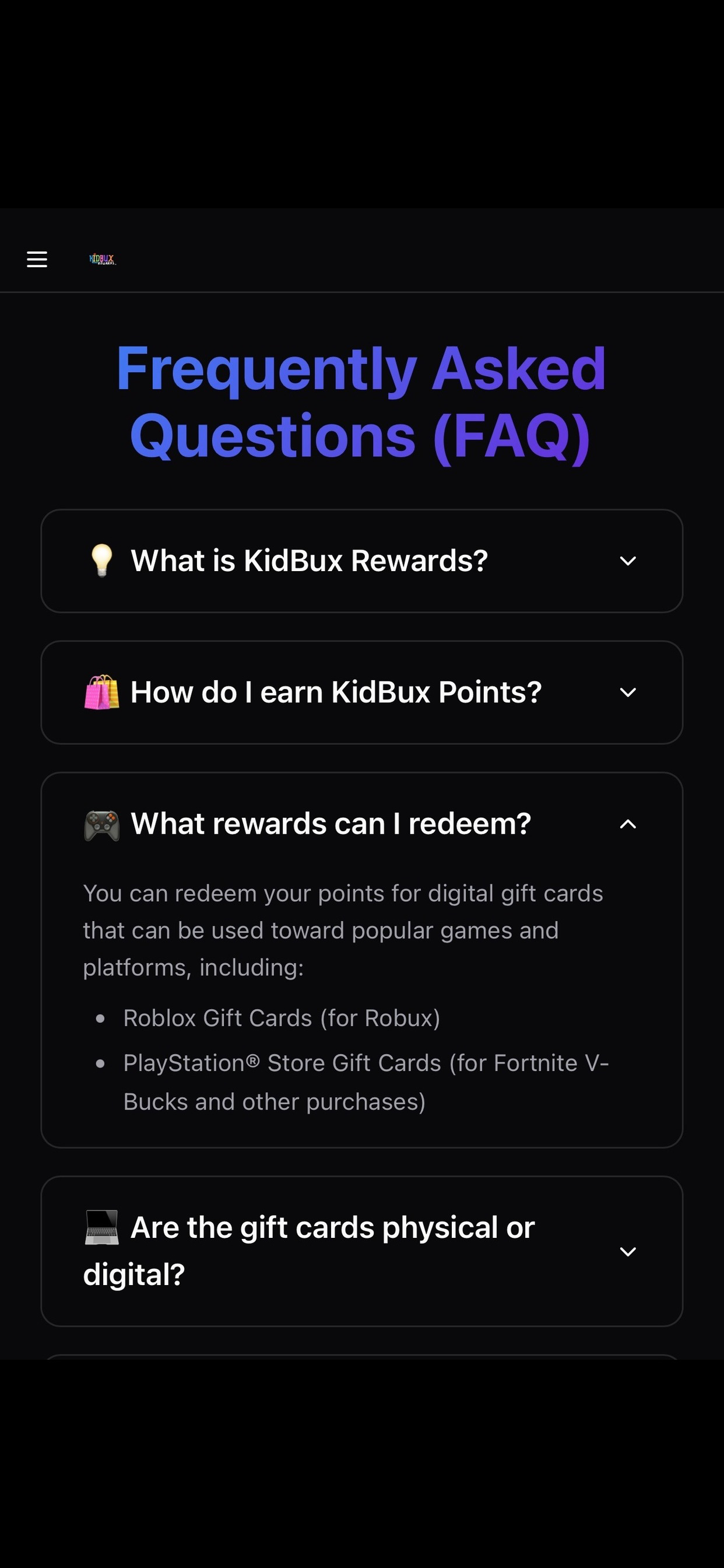 KidBux Rewards