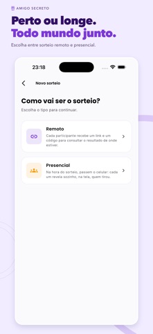 Amigo Secreto Sortear iPhone screenshot