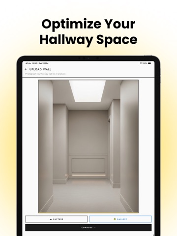 AI Hallway Wall Decor Planner iPad screenshot