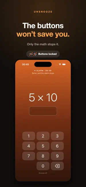 Unsnooze: Math Alarm Clock screenshot 3