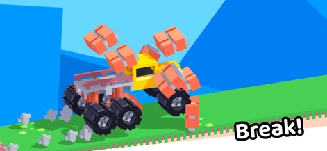 Drive Mad - Experience the game's realistic physics engine as vehicles break into fragmented pieces, demonstrating dynamic destruction.