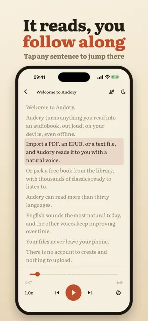 Audory: PDF to Audiobook screenshot 4