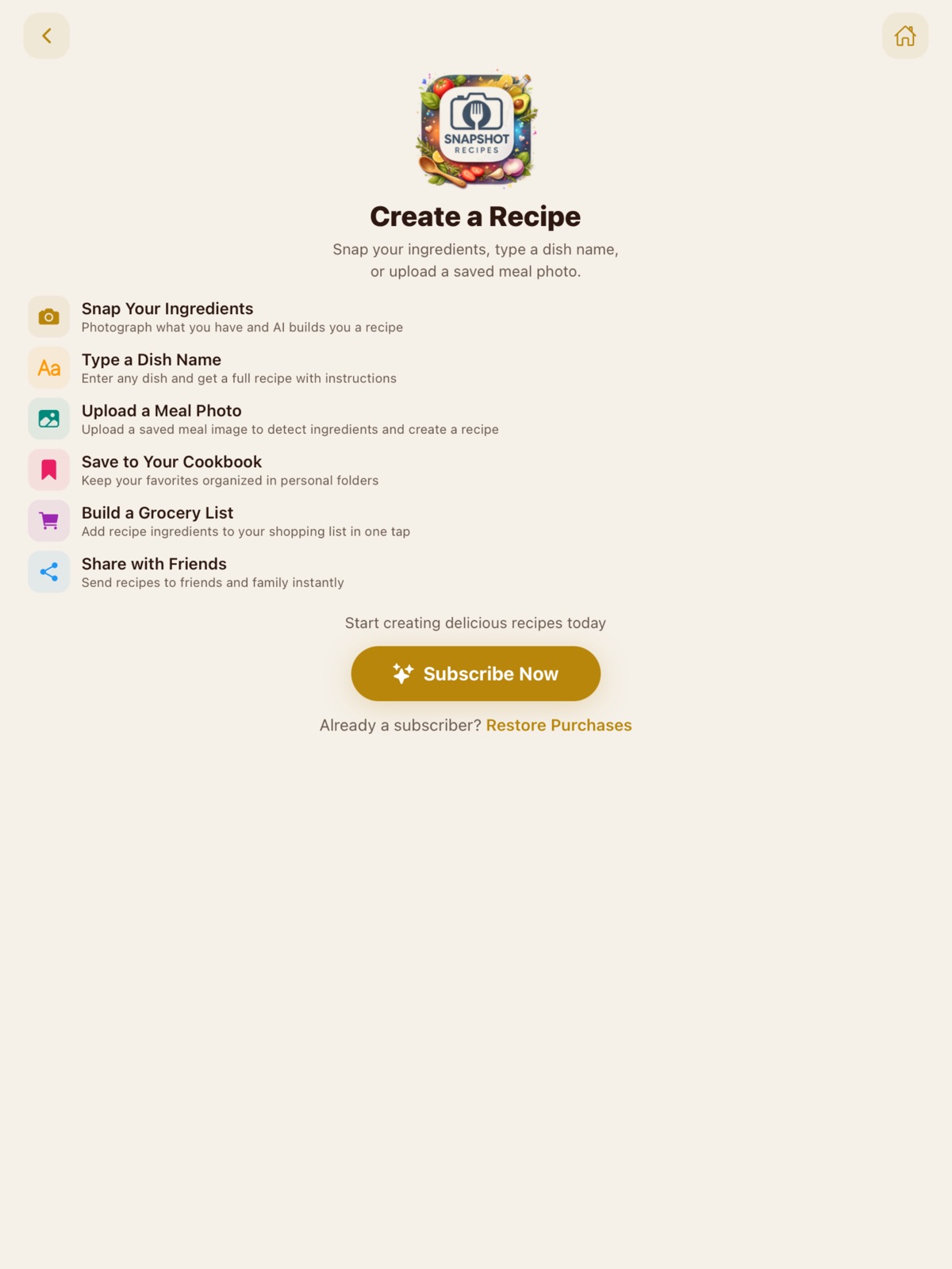 Snapshot Recipes ipad screenshot 3