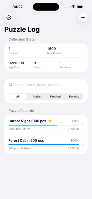 Puzzle Progress Timer Log2026 Screenshot 1 of 3
