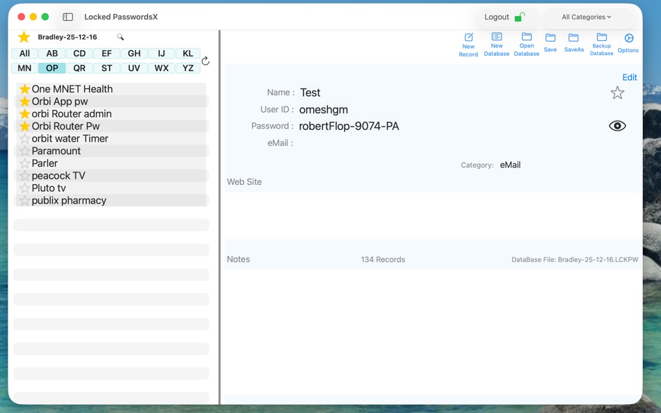 #1. LockedPasswordsX (macOS) Podle: Bradley Long