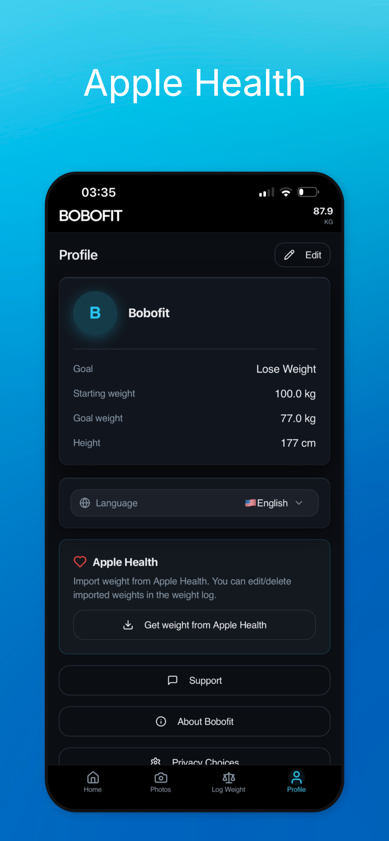 Bobofit: Weight & BMI Tracker