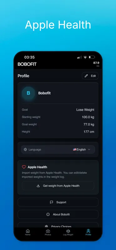 Bobofit: Weight & BMI Tracker screenshot 7 of 7