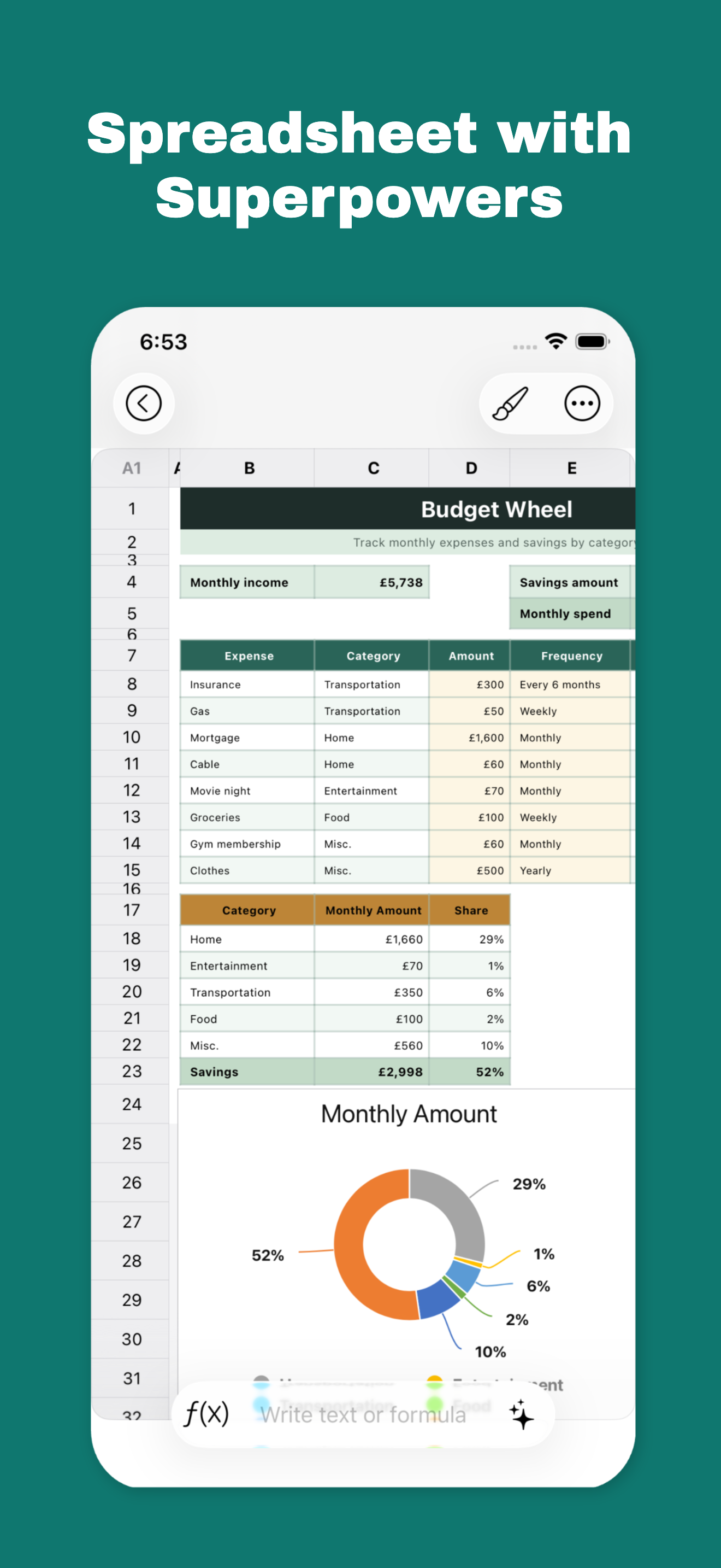 The Spreadsheet App - Sheets