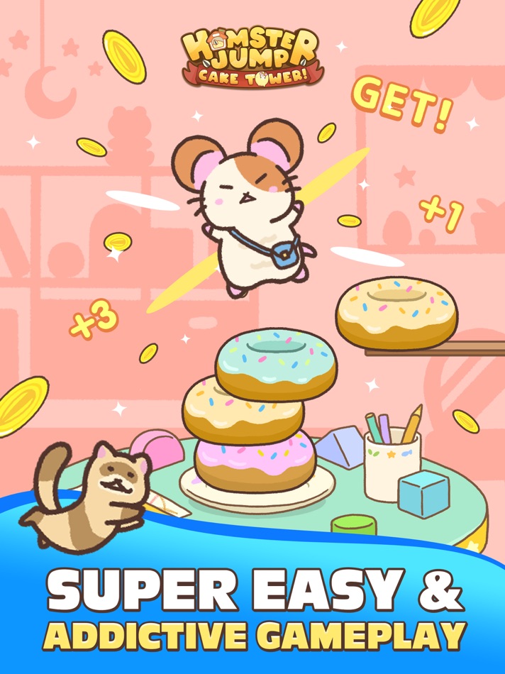 #3. Hamster Jump: Cake Tower! (iOS) By: NOCTUA GAMES INTERNATIONAL PTE. LTD.