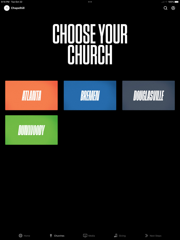 Chapelhill Church App iPad screenshot 2 - Lifestyle app