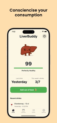 Liver Buddy: Alcohol tracker iPhone screenshot