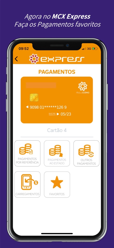 MULTICAIXA Express - A área de pagamentos disponibiliza um leque de opções, incluindo 'Pagamentos Por Referência' e 'Pagamentos Ao Estado', otimizando a experiência do utilizador.