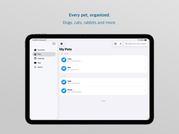 MyPetLogger iPad screenshot