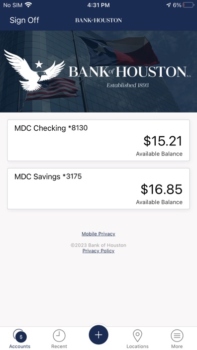 BOH Treasury Management Screenshot