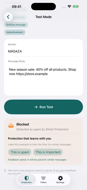 Bunovu: Spam SMS Blocker screenshot 3