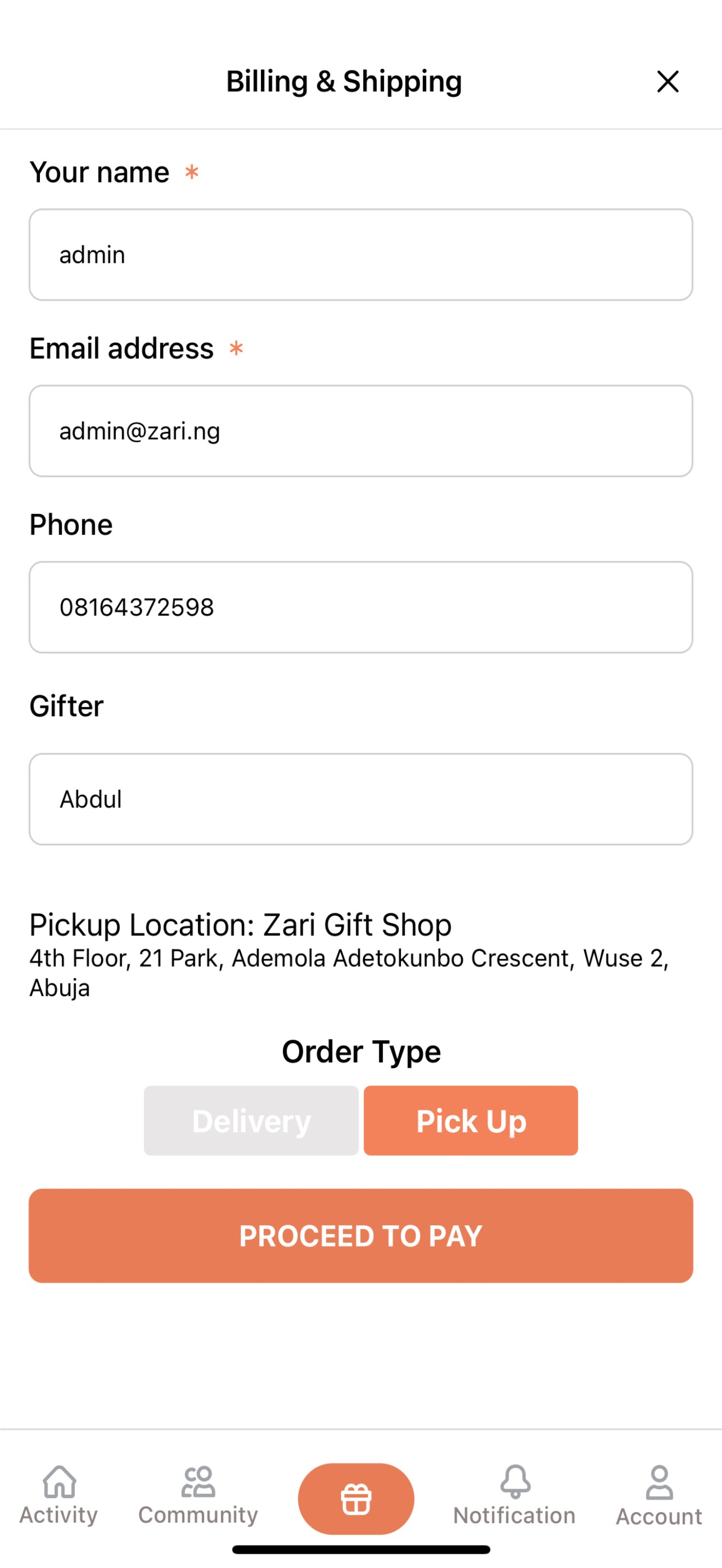 Zari Gifts screenshot 5