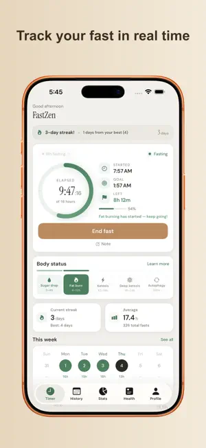 FastZen: Fasting & Autophagy screenshot 1