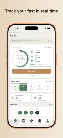 FastZen: Fasting & Autophagy iPhone screenshot