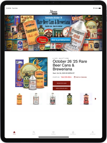 Morean Auctions Mobile iPad screenshot