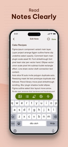 Daily Notes App iPhone screenshot