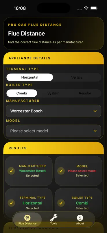 Pro Gas Flue Distance screenshot 1 of 3