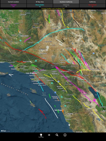 California Earthquake Faults iPad screenshot