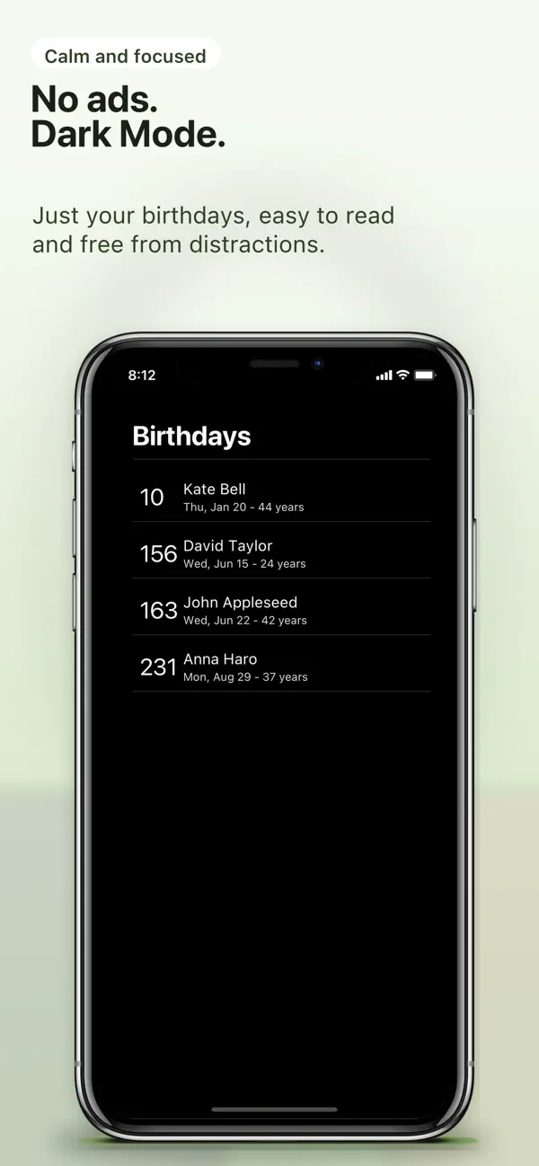 Screenshot #3 pour Next Birthdays