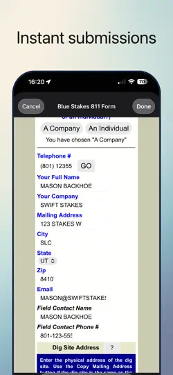 Swift Stakes: Blue Stakes Utah iPhone Screenshot 3