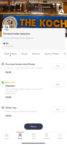 The Kochi Indian Restaurant screenshot
