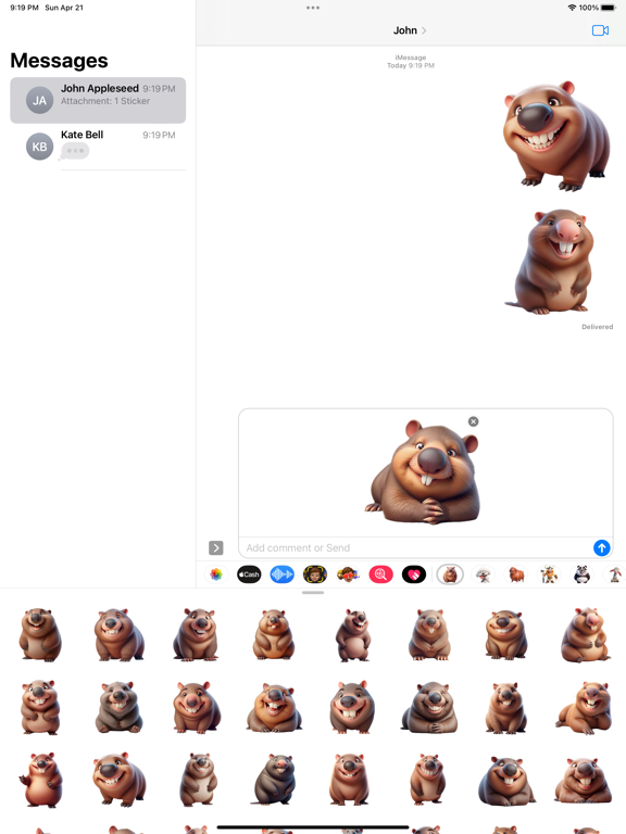 Screenshot #6 pour Happy Wombat Stickers