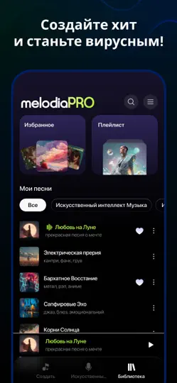 Скриншот Melodia - Музыка с ИИ на iPhone 4