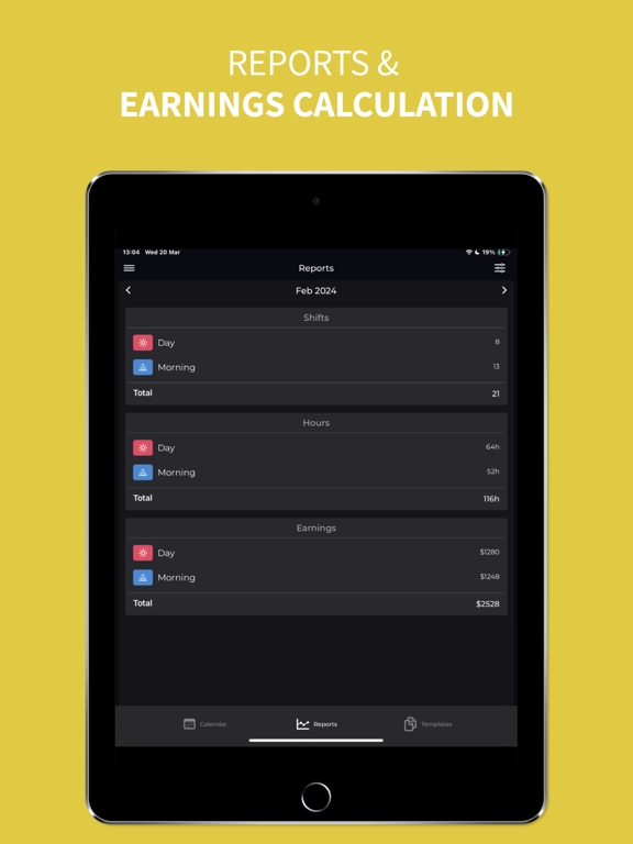 Shift Work Calendar: Scedu iPad screenshot 4 - Productivity app